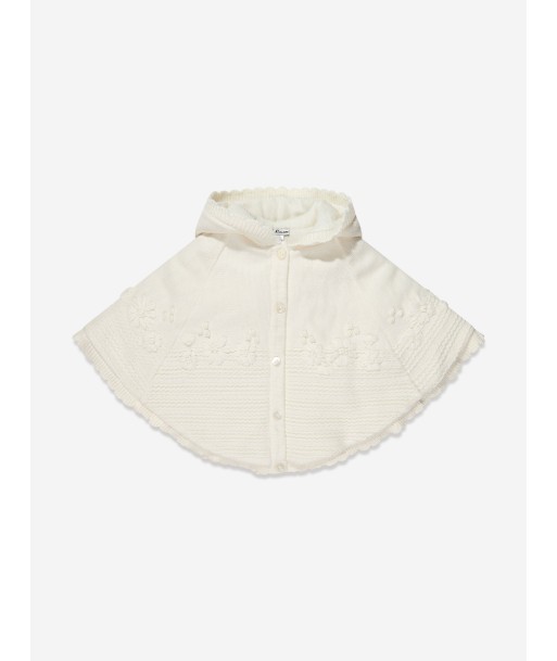 Sarah Louise Girls Hooded Poncho in Ivory de la marque