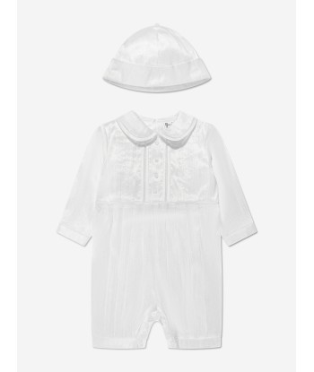 Sarah Louise Baby Boys Romper And Hat in White meilleur choix