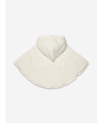 Sarah Louise Girls Hooded Poncho in Ivory de la marque