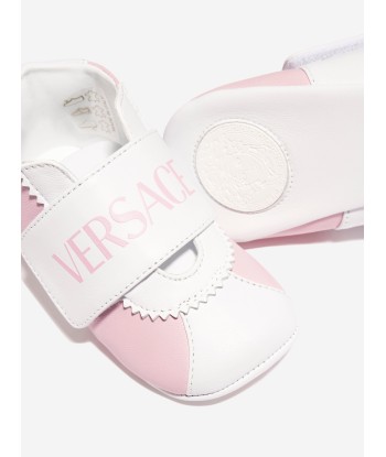 Versace Baby Girls Leather Pre Walker Trainers in Pink JUSQU'A -70%! 