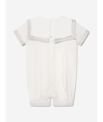 Sarah Louise Baby Boys Romper And Hat in Ivory votre