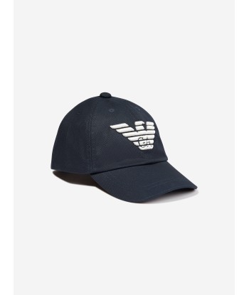 Emporio Armani Kids Logo Baseball Cap in Navy d'Europe débarque