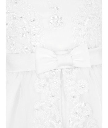 Sarah Louise Girls Ceremonial Ballerina Length Dress in White france