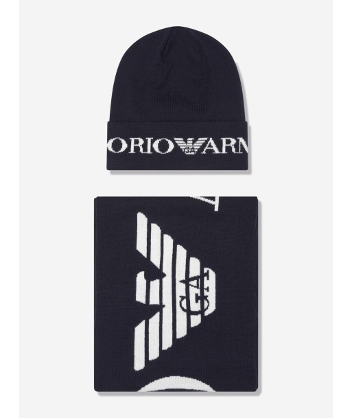 Emporio Armani Boys hat And Scarf Set in Navy vente chaude votre 