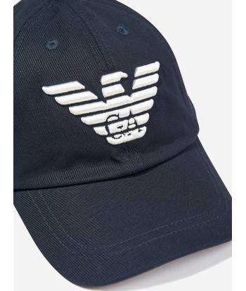 Emporio Armani Kids Logo Baseball Cap in Navy d'Europe débarque