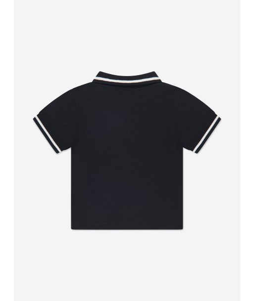 Emporio Armani Baby Boys Logo Polo Shirt in Navy en ligne