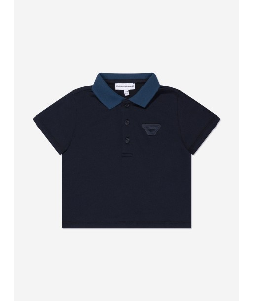 Emporio Armani Baby Boys Logo Polo Shirt in Navy du meilleur 