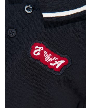 Emporio Armani Baby Boys Logo Polo Shirt in Navy en ligne