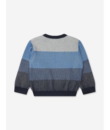 Emporio Armani Baby Boys Logo Jumper in Blue en stock