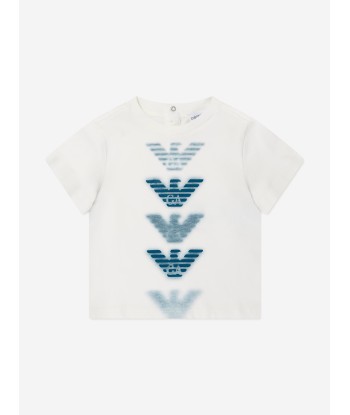 Emporio Armani Baby Boys Logo T-Shirt in White chez Cornerstreet bien 