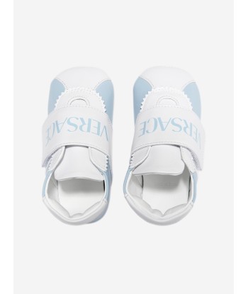 Versace Baby Leather Pre Walker Trainers in Blue Le MVP de beaucoup