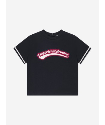 Emporio Armani Baby Boys Logo T-Shirt in Navy paiement sécurisé