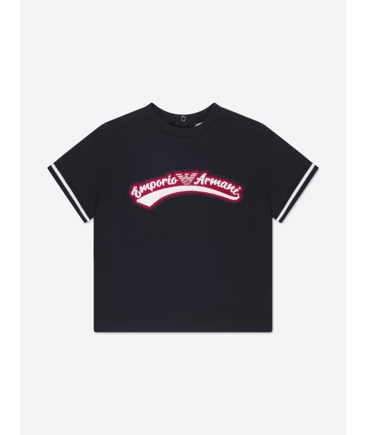 Emporio Armani Baby Boys Logo T-Shirt in Navy paiement sécurisé