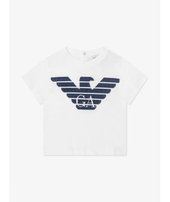 Emporio Armani Baby Boys Logo T-Shirt in White prix pour 