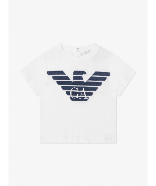 Emporio Armani Baby Boys Logo T-Shirt in White prix pour 