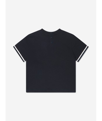 Emporio Armani Baby Boys Logo T-Shirt in Navy paiement sécurisé