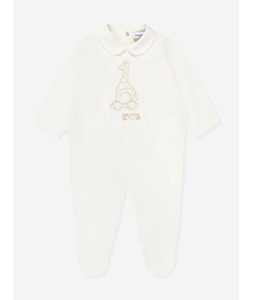 Emporio Armani Baby Cotton Babygrow in Ivory Pour