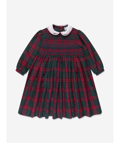 Sarah Louise Girls Plaid Dress in Green les muscles