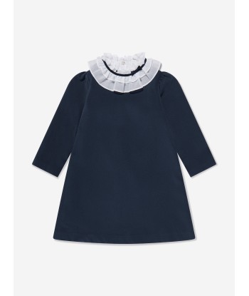 Sarah Louise Girls Dress With Detachable Collar in Navy basket pas cher