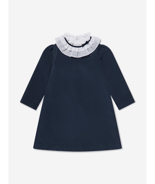 Sarah Louise Girls Dress With Detachable Collar in Navy basket pas cher