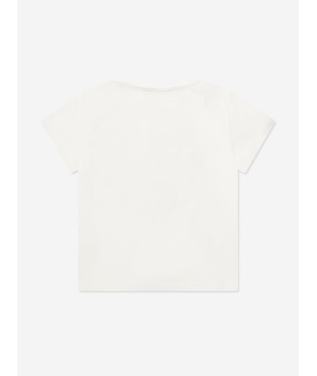 Versace Girls Logo T-Shirt in White du meilleur 