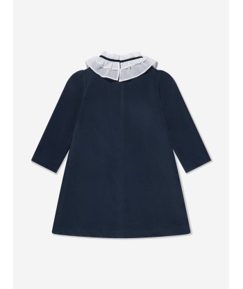 Sarah Louise Girls Dress With Detachable Collar in Navy basket pas cher