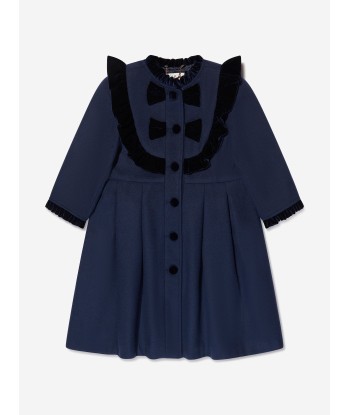 Sarah Louise Girls Coat And Hat Set in Navy des créatures d'habitude