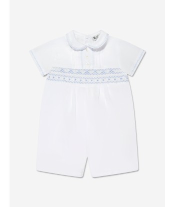 Sarah Louise Baby Boys Romper in White soldes