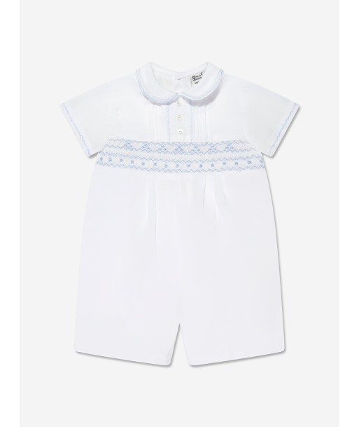 Sarah Louise Baby Boys Romper in White soldes