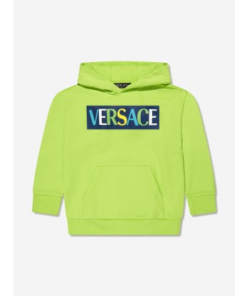 Versace Kids Logo Hoodie in Green les ligaments