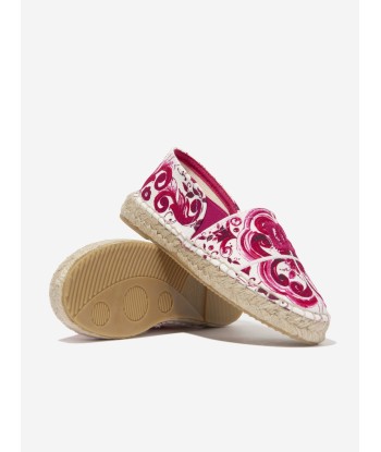 Dolce & Gabbana Girls Caltagirone Espadrilles in Pink Les magasins à Paris et en Île-de-France