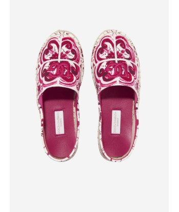 Dolce & Gabbana Girls Caltagirone Espadrilles in Pink Les magasins à Paris et en Île-de-France