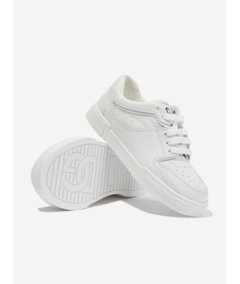 Dolce & Gabbana Boys Leather Logo Trainers in White votre