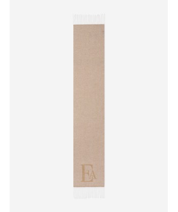 Emporio Armani Girls Wool Logo Scarf in Beige commande en ligne