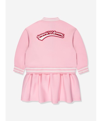 Emporio Armani Girls Logo Sweater Dress in Pink paiement sécurisé