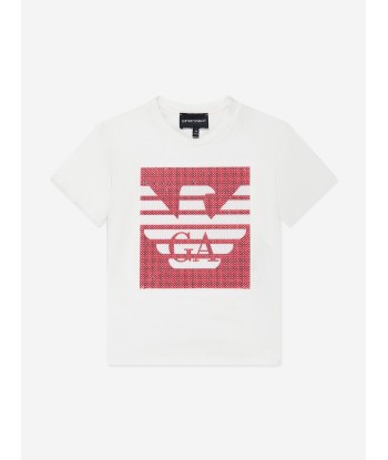 Emporio Armani Girls Logo T-Shirt in White prix