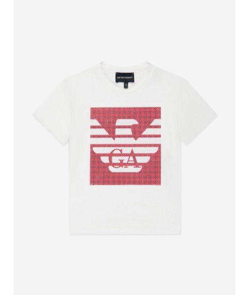 Emporio Armani Girls Logo T-Shirt in White prix