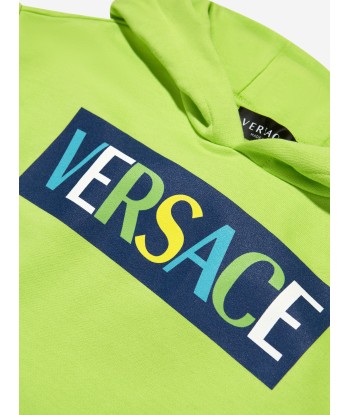 Versace Kids Logo Hoodie in Green les ligaments