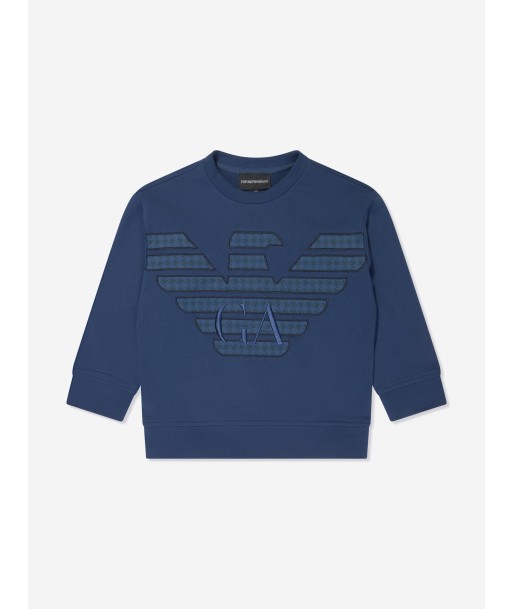 Emporio Armani Boys Logo Sweatshirt in Blue Comparez plus de prix