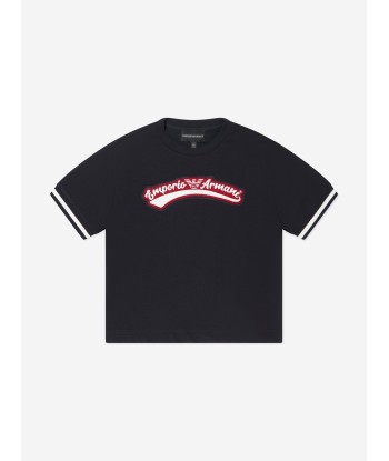 Emporio Armani Boys Logo T-Shirt in Navy paiement sécurisé