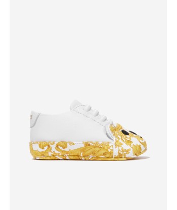 Versace Baby Barocco Teddy Bear Trainers in White commande en ligne