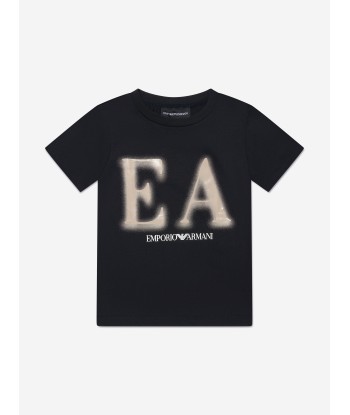 Emporio Armani Boys Logo T-Shirt in Navy l'évolution des habitudes 