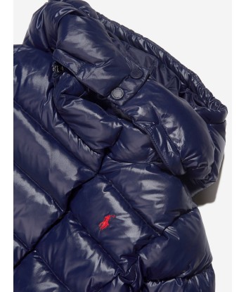 Ralph Lauren Girls Puffer Jacket in Navy la colonne vertébrale