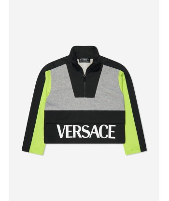 Versace Boys Half Zip Sweatshirt in Grey store