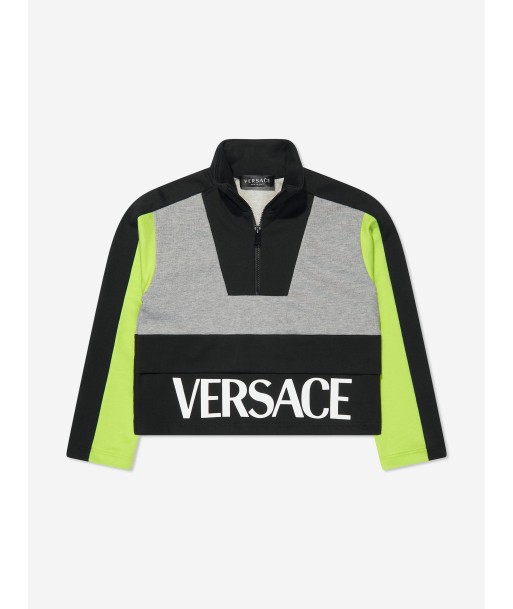 Versace Boys Half Zip Sweatshirt in Grey store