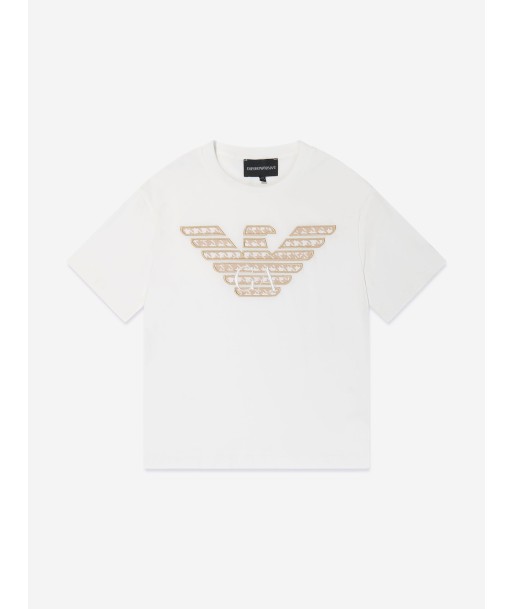 Emporio Armani Boys Logo T-Shirt in White Economisez 