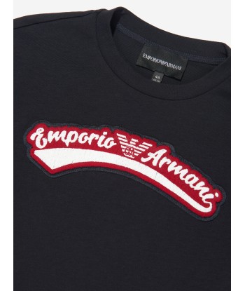 Emporio Armani Boys Logo T-Shirt in Navy paiement sécurisé