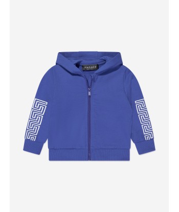 Versace Baby Boys La Greca Zip Up Top in Blue pas cher 