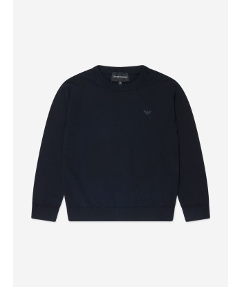 Emporio Armani Boys Logo Jumper in Navy Venez découvrir notre 