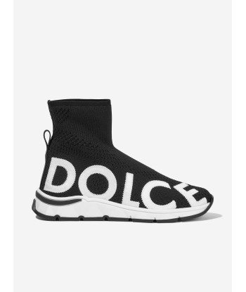 Dolce & Gabbana Kids Slip On Sock Trainers in Black rembourrage situé sous